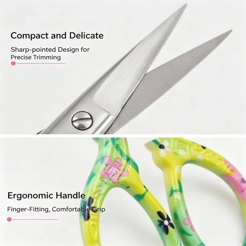 DINNAT Stainless Steel Craft Scissors – 2 Count, Black & Pink (Variation: Black+Green)