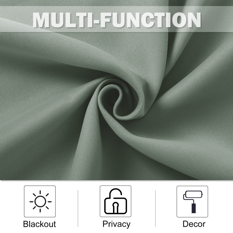 Blackout Window Curtains Set - Energy Saving Privacy Grommet Shade for Bedroom & Bathroom