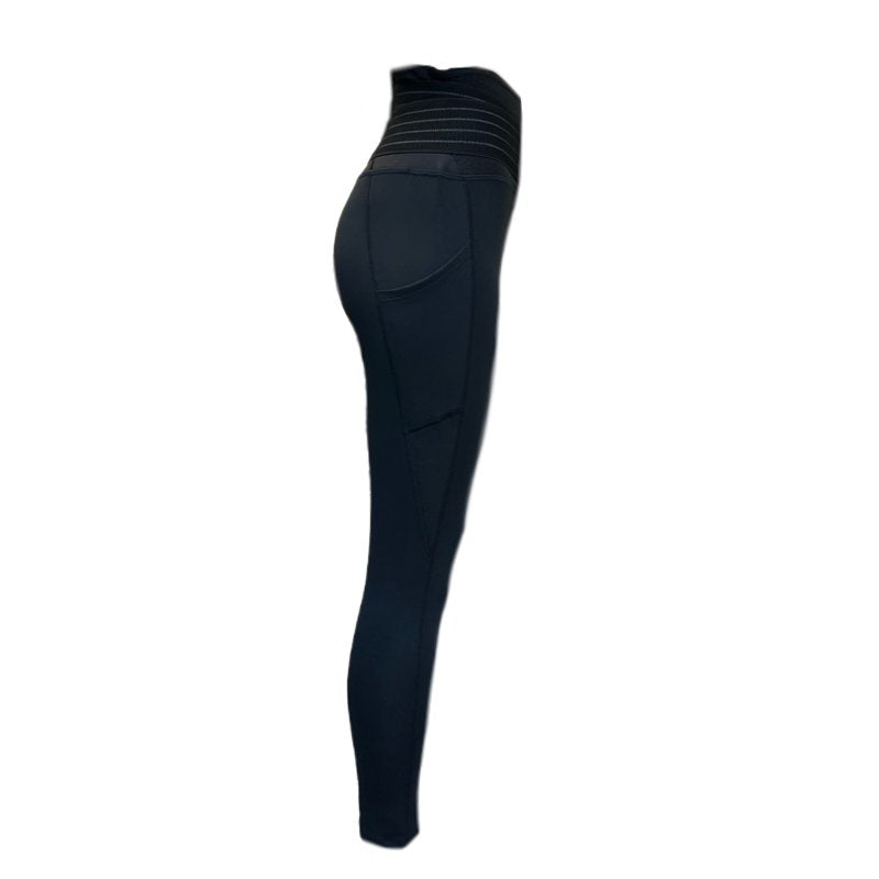Women's Adjustable Back Support Leggings - Black, 24 Inch | Support & Comfort