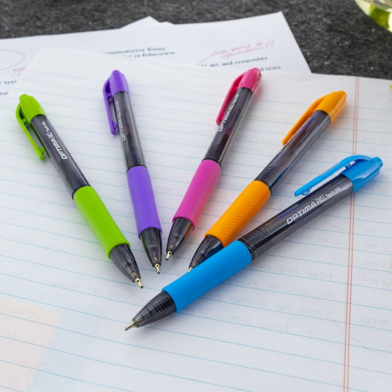 Multi-Color Gel Pen 5-Color Retractable Ballpoint Pen with FUSE Tech Ink, 0.7mm - Pack of 12