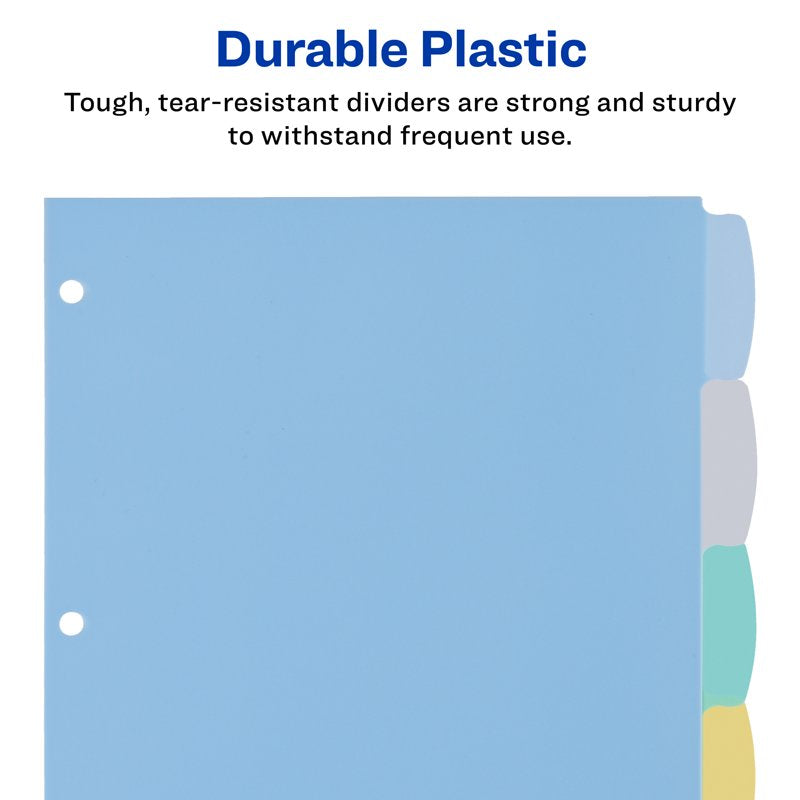 Reusable Write & Erase Plastic Dividers with Big Tabs - Multi-Color Set