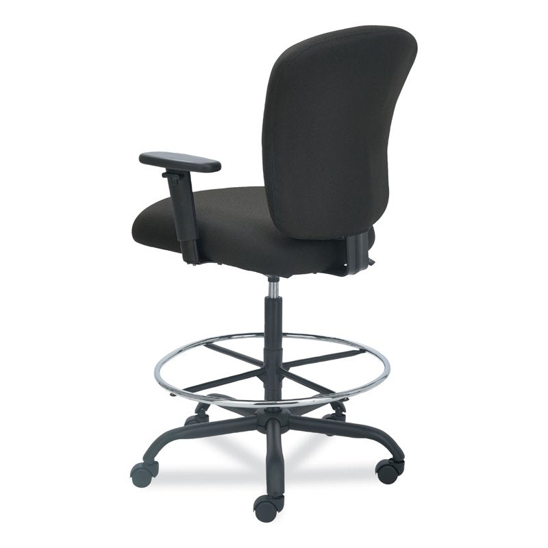 Big and Tall Office Stool with Height Adjustment Supports Up to 450 lb - Black