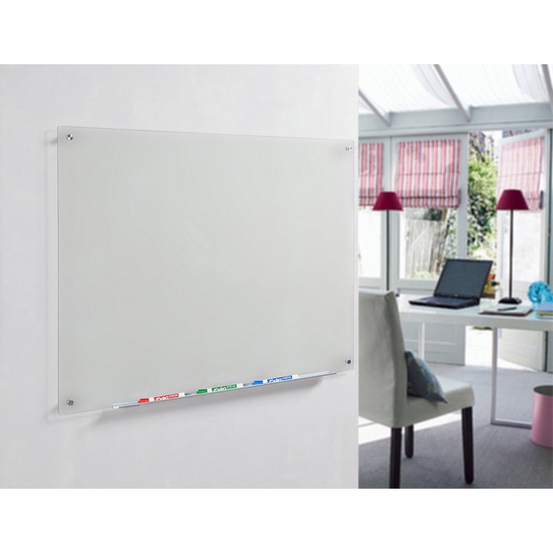 Glass Dry-Erase Board Set - Frosted Surface, Modern Whiteboard for Office and Home