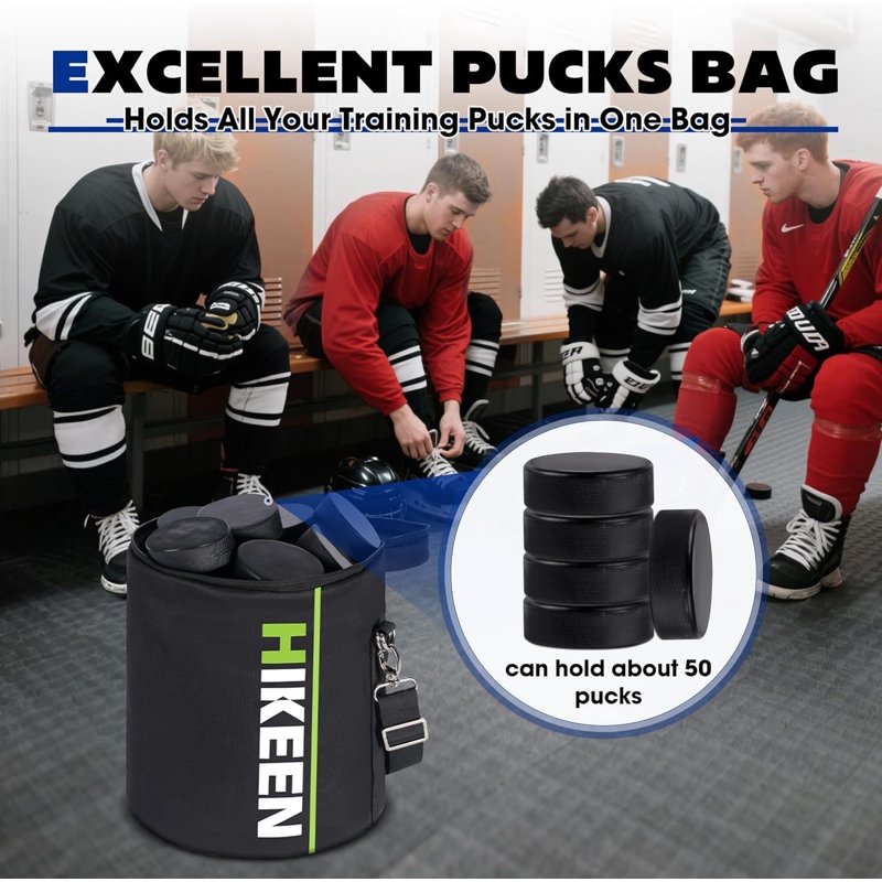 Hockey Puck Bag Holds 50 Pucks Waterproof Durable Carrying Case
