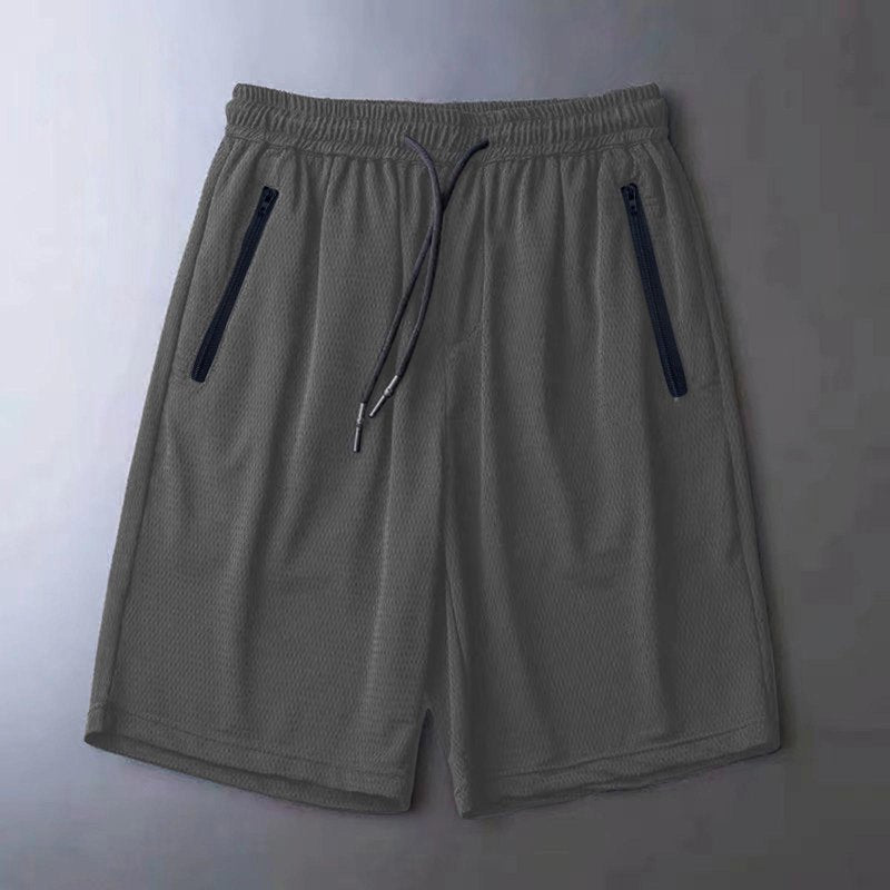 Women's Mesh Running Shorts Quick-Dry Ice Silk Activewear with Zipper Pocket