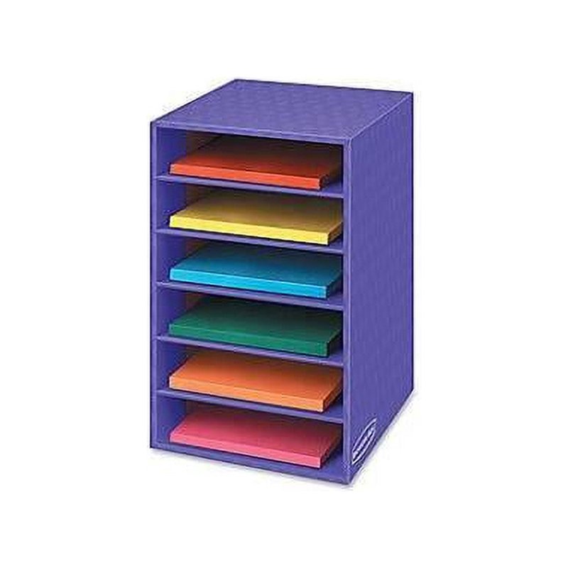 Classroom Organizer with 6 Shelves - Purple Storage Shelf for Kids & Office