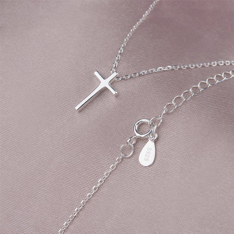 Sterling Silver Cross Necklace for Christmas Gifts - Daughter & Niece