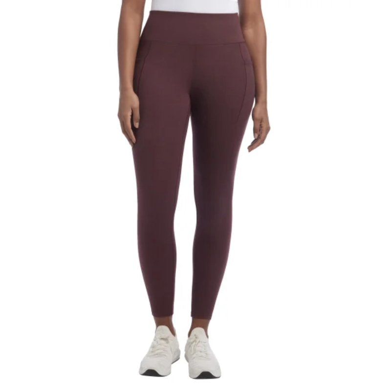Women's High-Rise Brushed Satin Leggings - Moisture-Wicking & Side Pockets