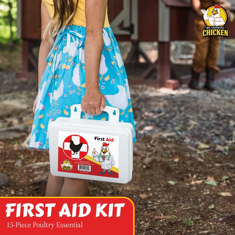 Poultry First Aid Kit for Backyard Chickens with Medical Supplies - Waterproof Case