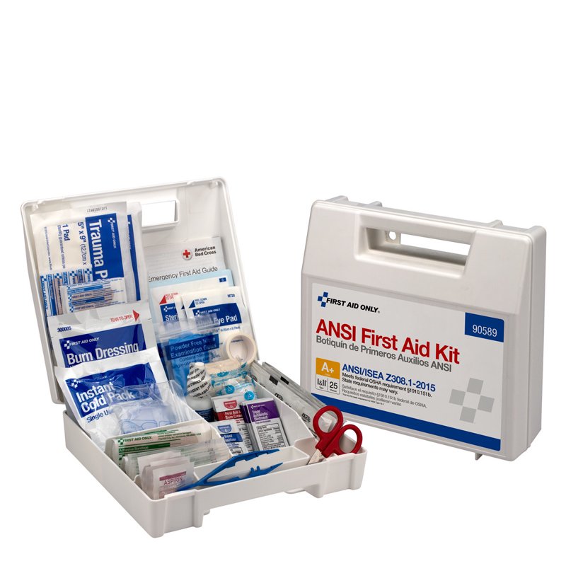 25 Person ANSI A+ First Aid Kit with Waterproof Case - OSHA Compliant