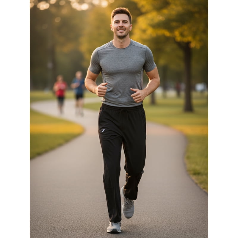 Men's Lightweight Jogger Pants with Zipper Pockets - Breathable Athletic Pants