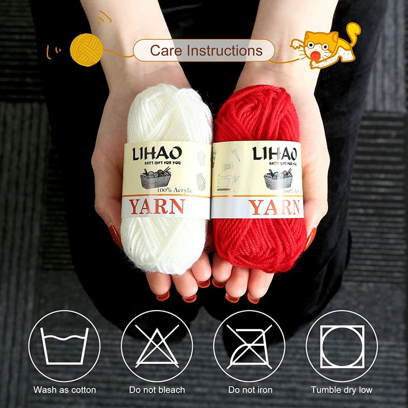 Mini Yarn Skeins Set for Knitting Crochet Craft - 12 Colors, 15g Each