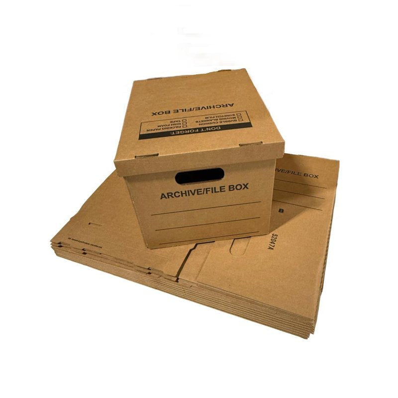 6 Pack Small File Storage Boxes with Lids - 15x12x10 inch Document Organizers with Handles