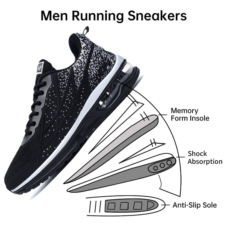 Men's Trail Running Shoes Lightweight Breathable Athletic Sneakers for Walking & Gym