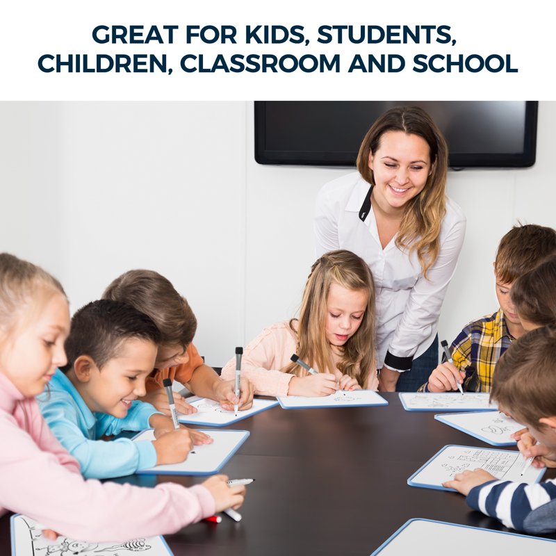 Small Double-Sided Dry Erase Lapboard Set - 9 x 12 Inches, Magnetic & Reusable Classroom Whiteboards
