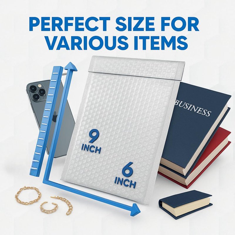 Small Bubble Mailers 6x9 Inches - Shipping Supplies Pack of 10 for Jewelry & Small Items
