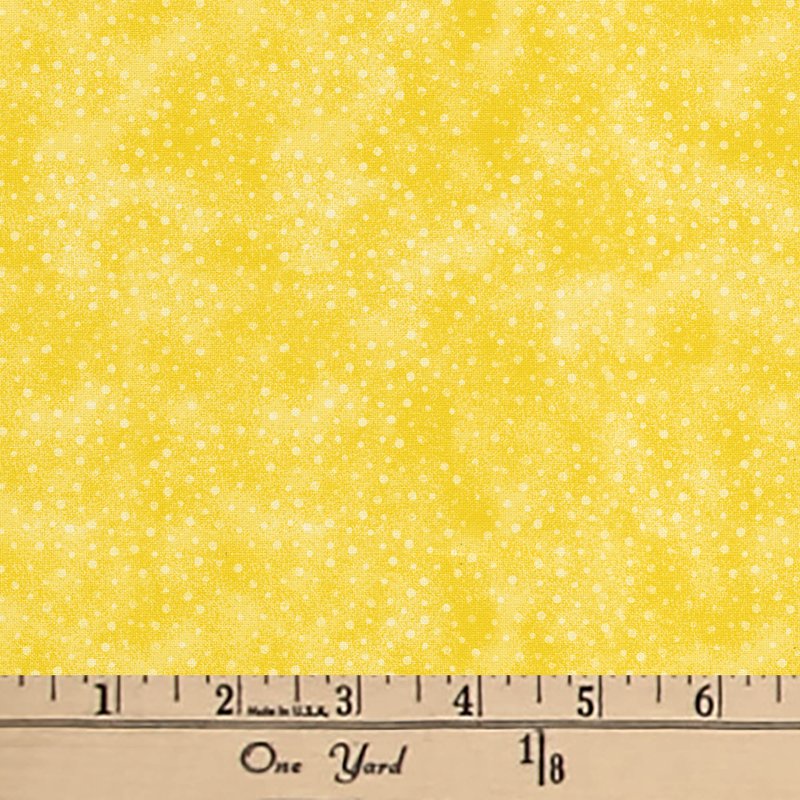 Cotton Sewing Fabric 1 Yard - Norway Dots Honey Yellow, 44" Wide