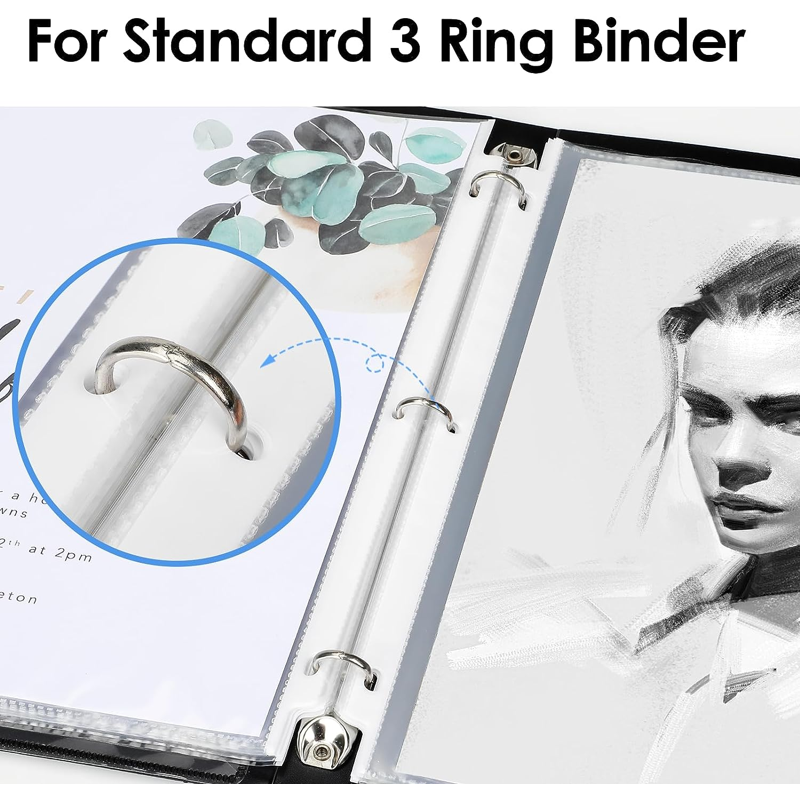 500 Pack 8.5x11 Sheet Protectors for 3 Ring Binders - Clear Polypropylene