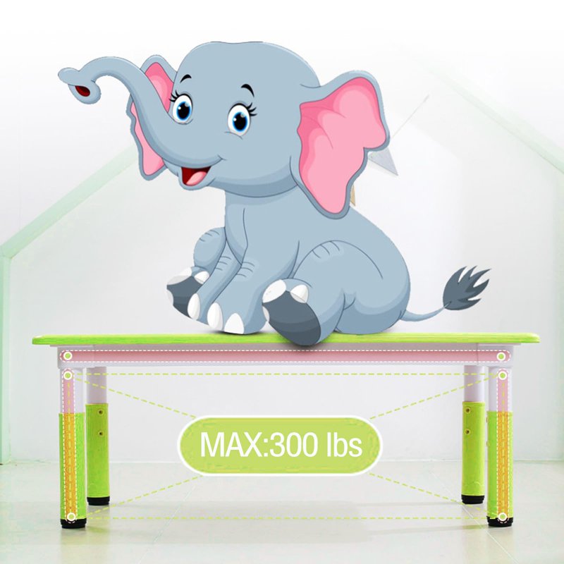 Kids Multi-Activity Table and Chairs Set - Height Adjustable, Non-Slip, 6 Seats