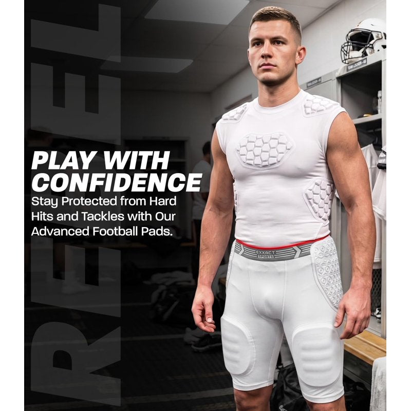 Adult Football Girdle with Hip Thigh Tailbone Pads Compression Shorts Protective Gear