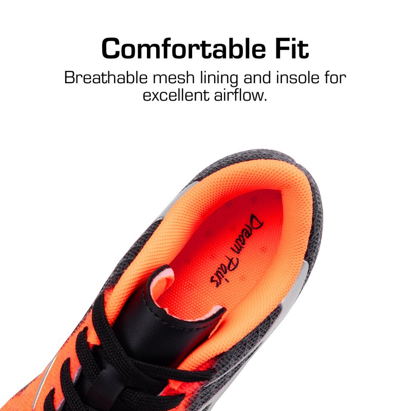 Dream Pairs Soccer Cleats for Kids - Black/Orange Ground Youth Training Shoes