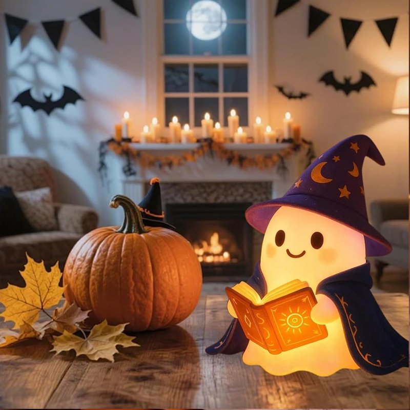 Halloween Ghost Night Light - Dimmable LED Kids Touch Bedside & Nursery Decor