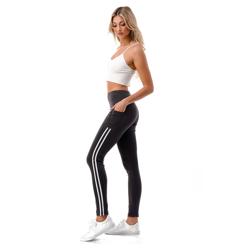 High Waist Active Leggings for Women with Side Pockets & Tech Storage