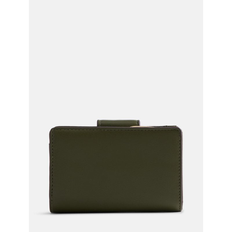 Women's Faux Leather Tab Indexer Wallet with Card Slots - Burnt Olive & Black