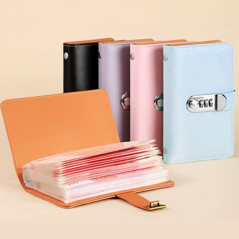 Cash Envelope Organizer Binder - Money Saving Challenge with 100 Envelopes, Lockable PU Wallet, Budget Book for Office & Home