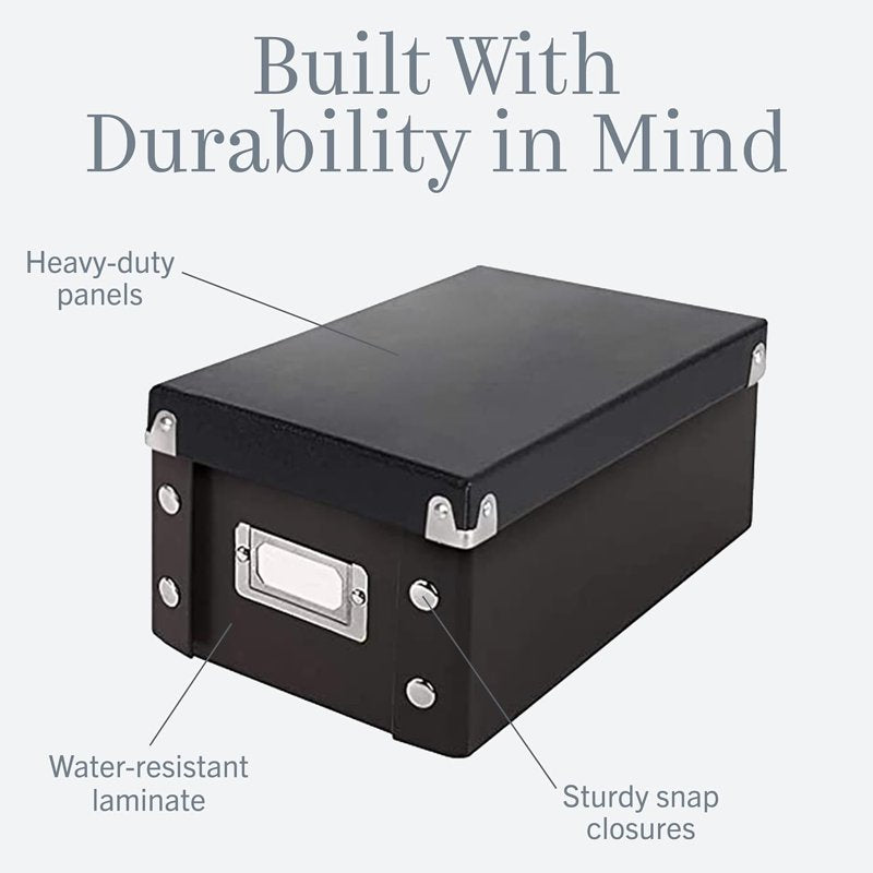 Collapsible Index Card File Box Organizer with Label Holder - Holds 1100 Cards