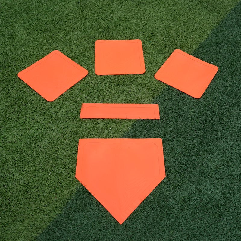 Baseball & Softball Bases Set of 5 - Durable Indoor Outdoor Training Equipment