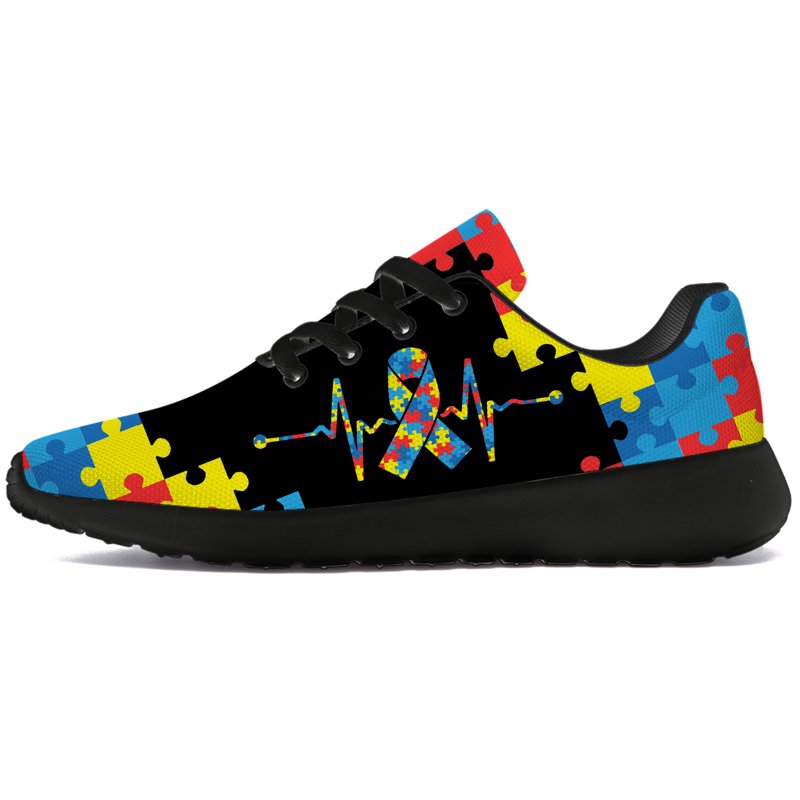 Women's Tennis Shoes with Autism Awareness Design, Breathable Lightweight Sneakers
