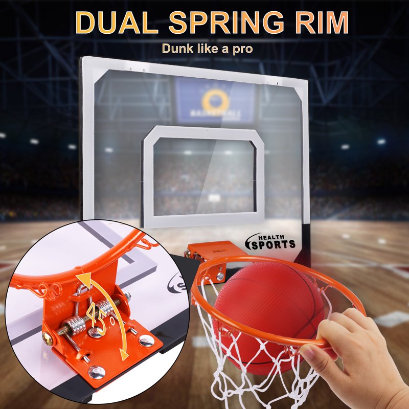 Indoor Basketball Hoop Set for Kids & Adults with 3 Balls & Net - Door Mount