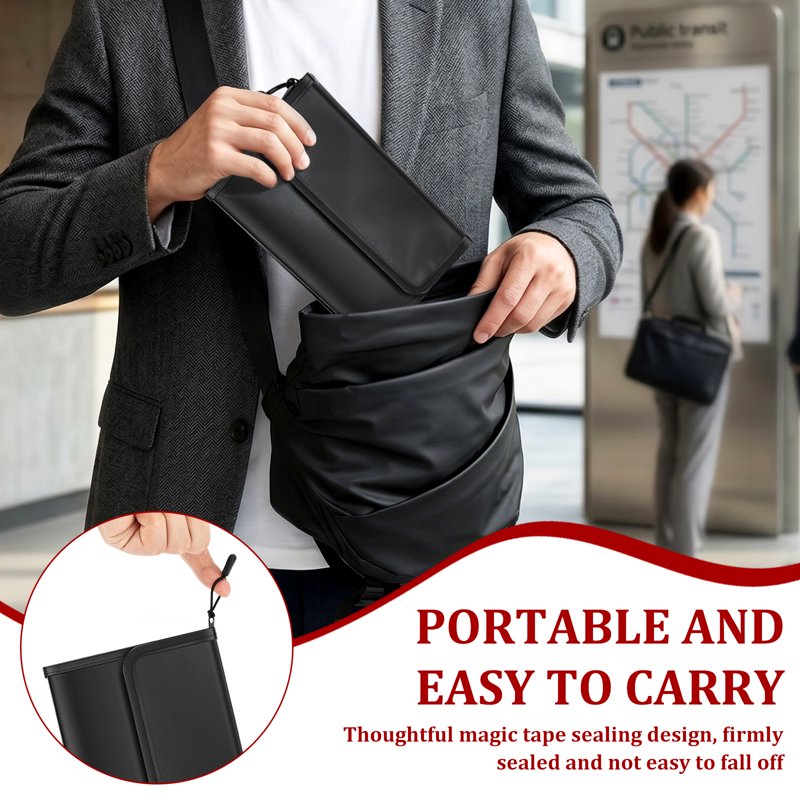 Fireproof Document Bag Set - Waterproof & Fire-Resistant Storage for Cash, Passports & Valuables, 2 Pieces