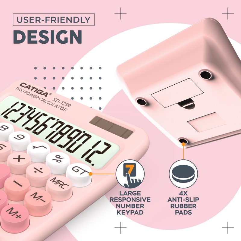 Mechanical Switch Calculator with Dual Power & Retro Design - 12-Digit Desktop Calculator