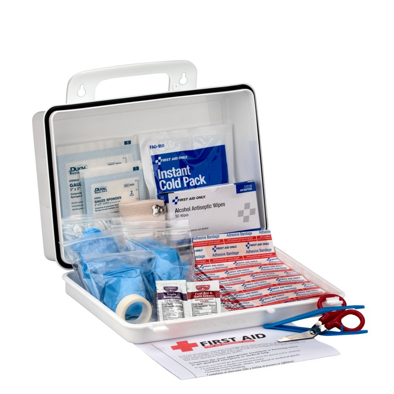25 Person First Aid Kit with Plastic Case - OSHA Compliant Emergency Medical Supplies