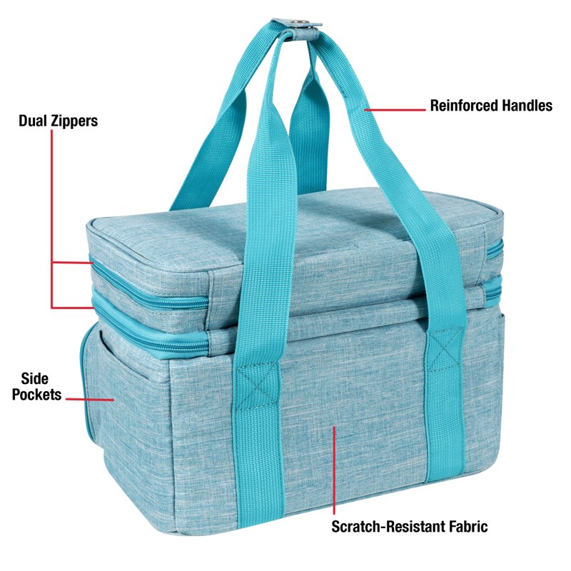 Portable Sewing Organizer Bag with Multiple Compartments & Detachable Pouches