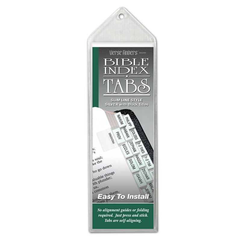 Bible Tabs Slim Line Silver Sticker Set - Thin Pack for Book Labeling