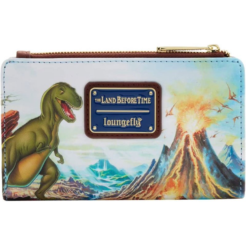 Land Before Time Poster Flap Wallet - Vegan Leather, Gold Hardware