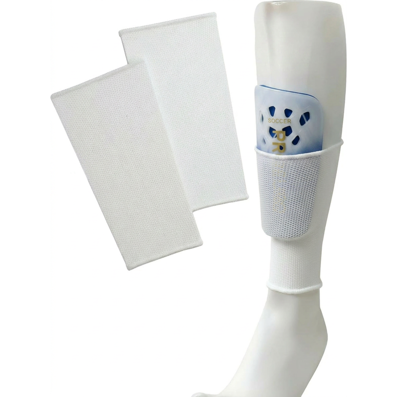 Adult Soccer Shin Guards with Sleeve - Dual Strap Closure, Large, Blue (Variation: L)
