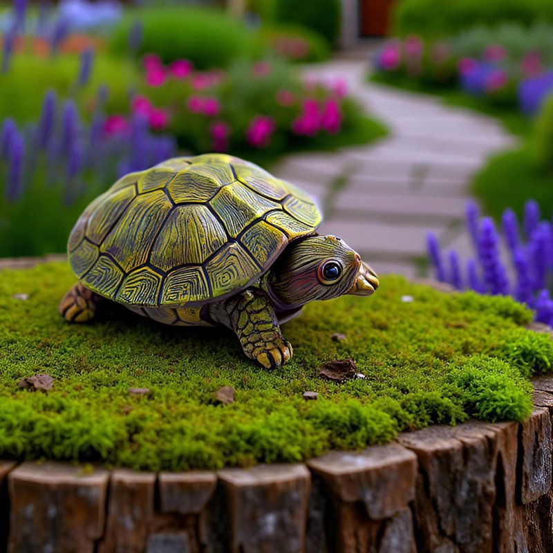 Outdoor Turtle Key Hider - Waterproof Fake Rock Garden Decor & Spare Key Storage