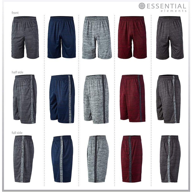 Kids Boys Athletic Basketball Shorts 5-Pack Lightweight Performance Activewear