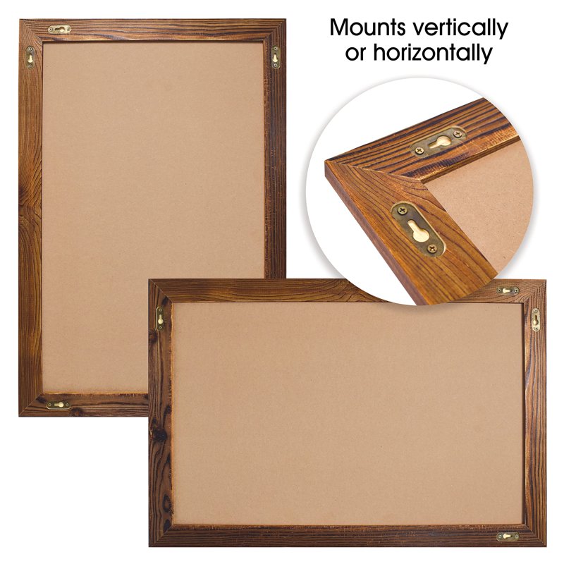 Magnetic Wall Chalkboard Sign - Rustic Wood Frame, 20x30 Inches, Vertical or Horizontal Mount, Includes Chalk Markers & Eraser
