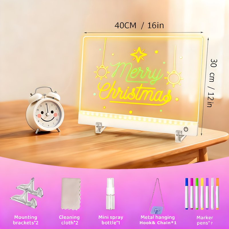 Rechargeable LED Drawing & Doodle Board with RGB Colors Kids Adults Gift