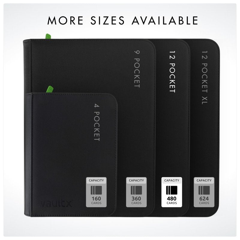 12-Pocket Trading Card Zip Binder - Holds 480 Cards, Premium Exo-Tec Material