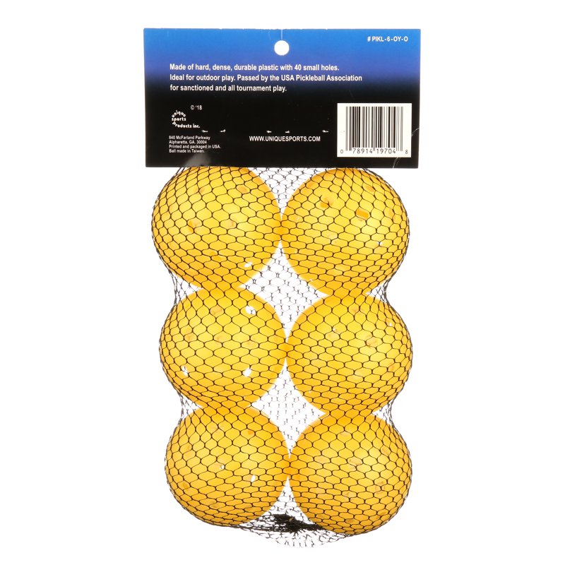 Tourna Strike Outdoor Pickleball – 6-Pack, Optic Yellow, USAPA Approved