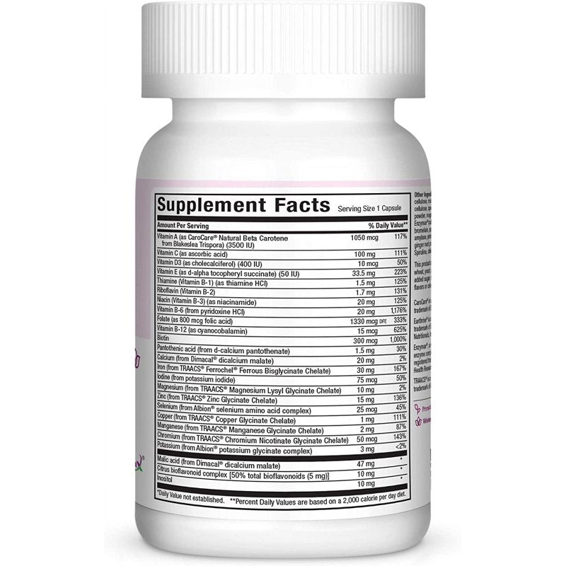 Prenatal Multivitamins with Iron & Biotin - Complete Pregnancy Support, 60+ Count