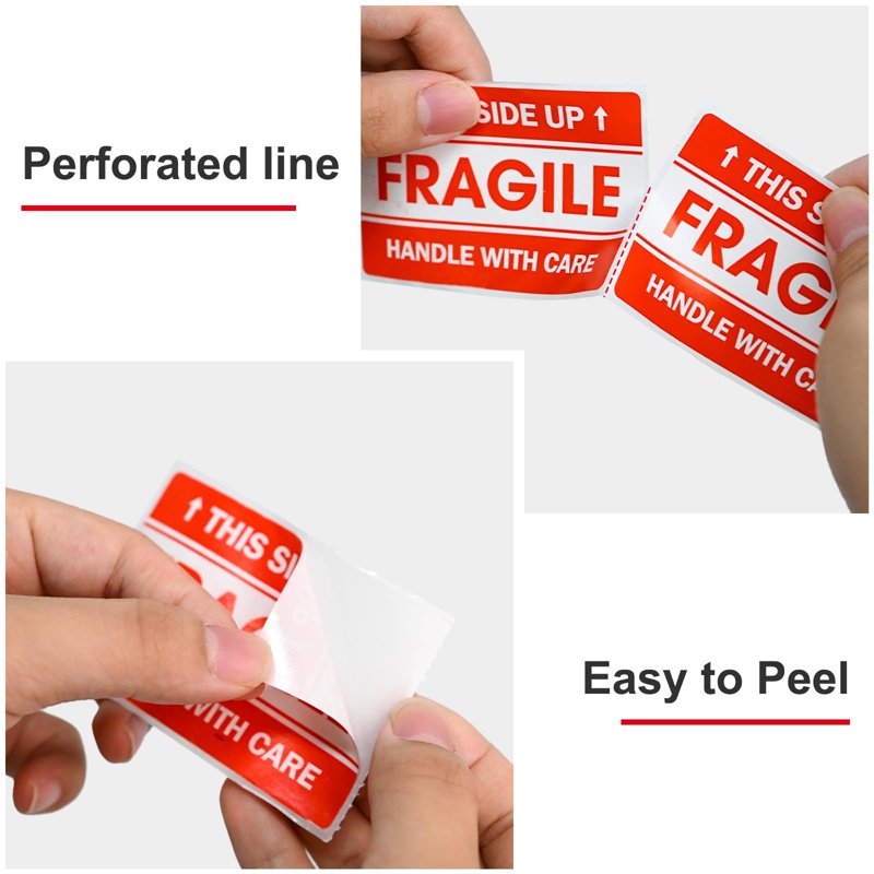 Fragile Shipping Stickers 2x3 Inch - 500 Labels Per Roll, Strong Adhesive