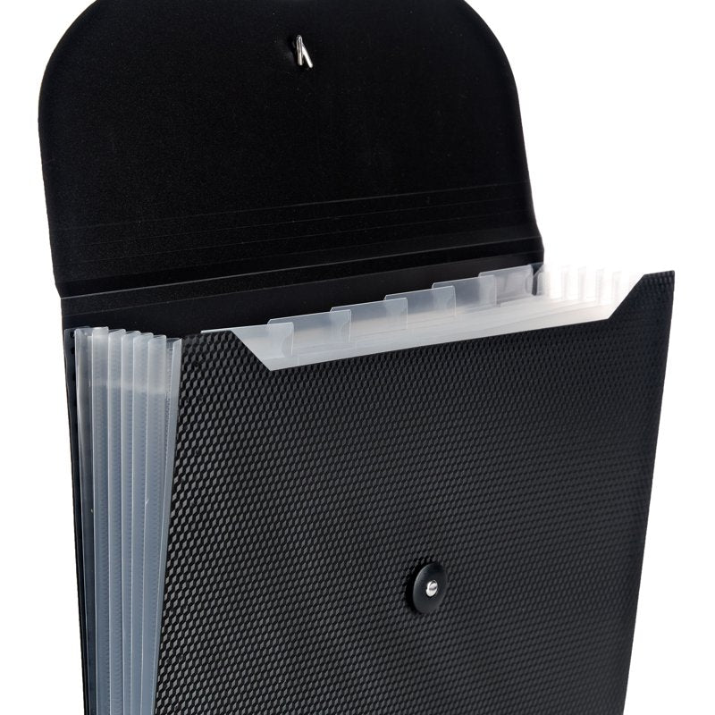 7-Pocket Poly Expanding File Organizer for Documents - Black