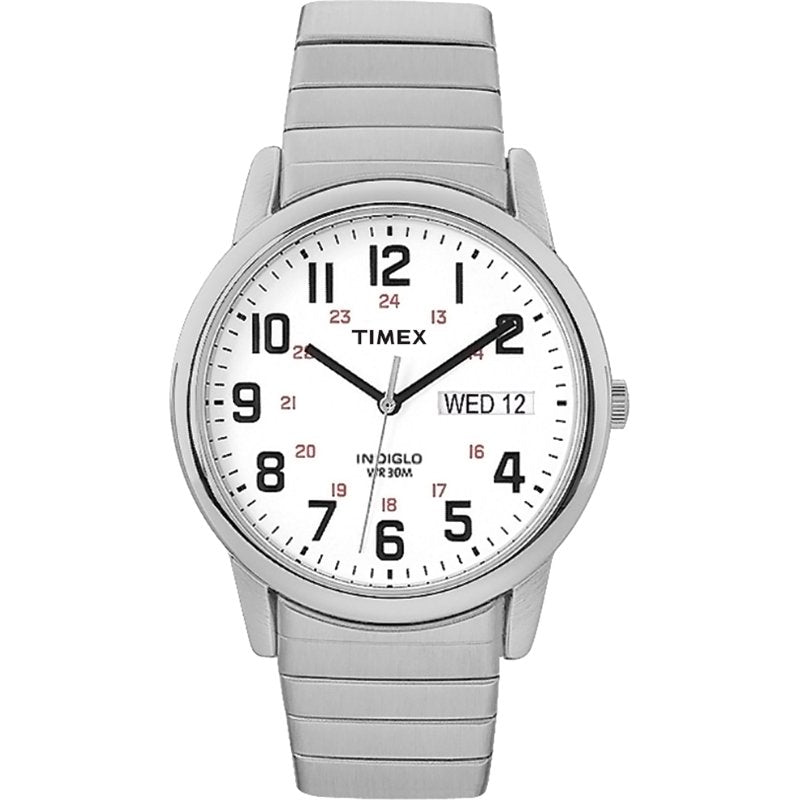 Timex Men's Easy Reader Watch with Expansion Band - Durable 24-Hour Water-Resistant Timepiece